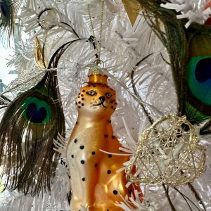 Gold Glass Cheetah Decoration